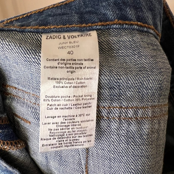 NWOT Zadig & Voltaire Denim Skirt Juny Bleu Size 40 / Large - Picture 5 of 5